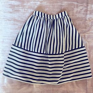 Black White Striped Circle Skirt